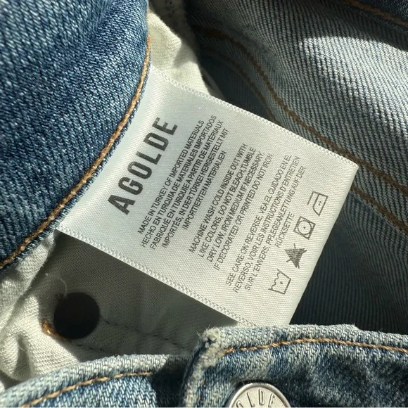 Agolde Women's Vintage high rise Straight Leg Blue Jeans - Picture 5 of 10